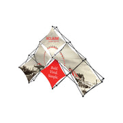 Xclaim 10ft 6 Quad Pyramid Fabric Popup Display Kit 01