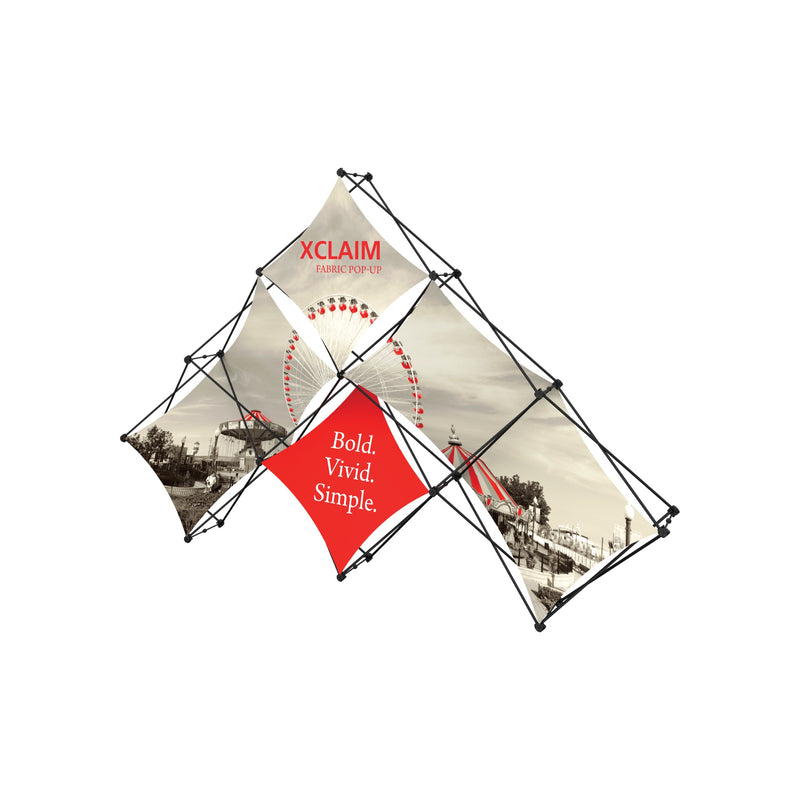 Xclaim 10ft 6 Quad Pyramid Fabric Popup Display Kit 01