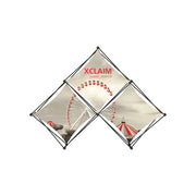 Xclaim 8ft Tabletop 3 Quad Pyramid Fabric Popup Display Kit 01
