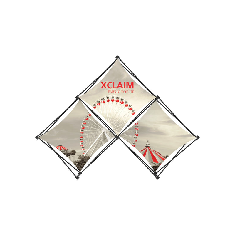 Xclaim 8ft Tabletop 3 Quad Pyramid Fabric Popup Display Kit 01
