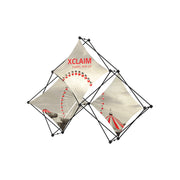 Xclaim 8ft Tabletop 3 Quad Pyramid Fabric Popup Display Kit 01