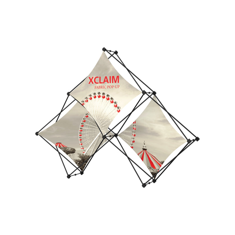 Xclaim 8ft Tabletop 3 Quad Pyramid Fabric Popup Display Kit 01