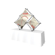 Xclaim 8ft Tabletop 3 Quad Pyramid Fabric Popup Display Kit 01