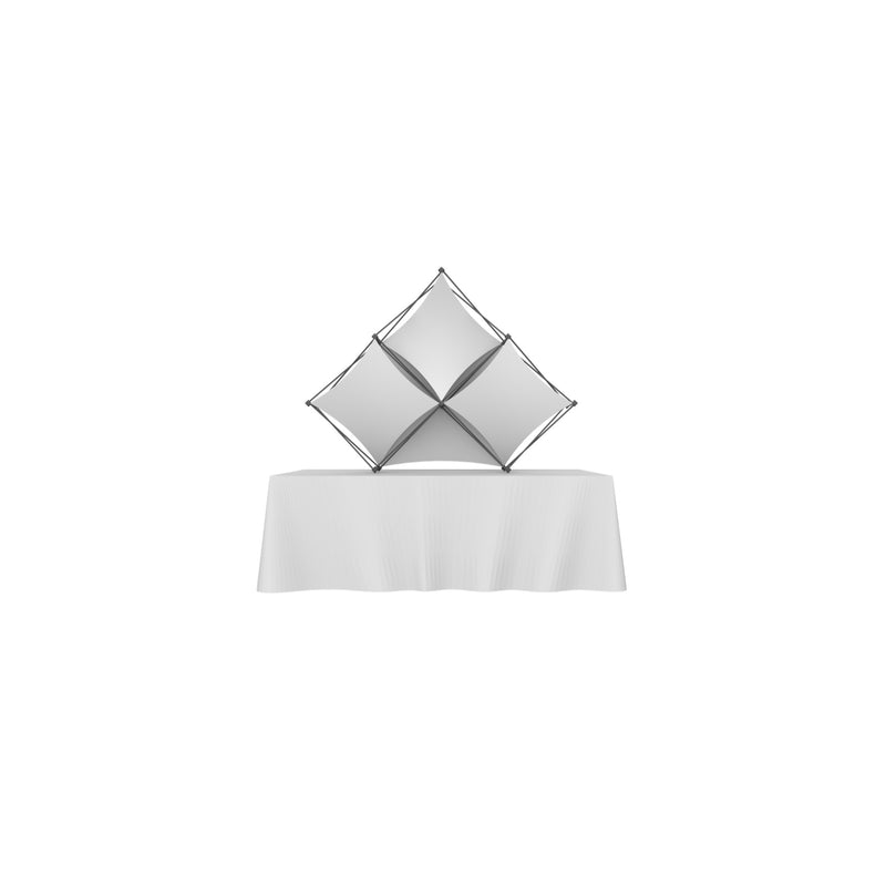 Xclaim 8ft Tabletop 3 Quad Pyramid Fabric Popup Display Kit 02