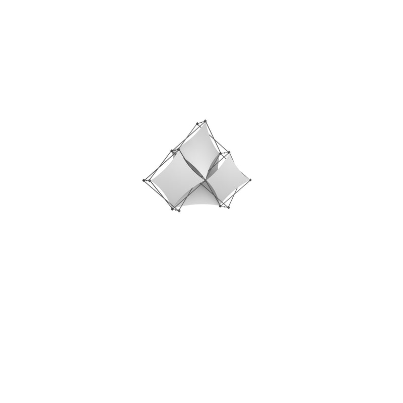Xclaim 8ft Tabletop 3 Quad Pyramid Fabric Popup Display Kit 02