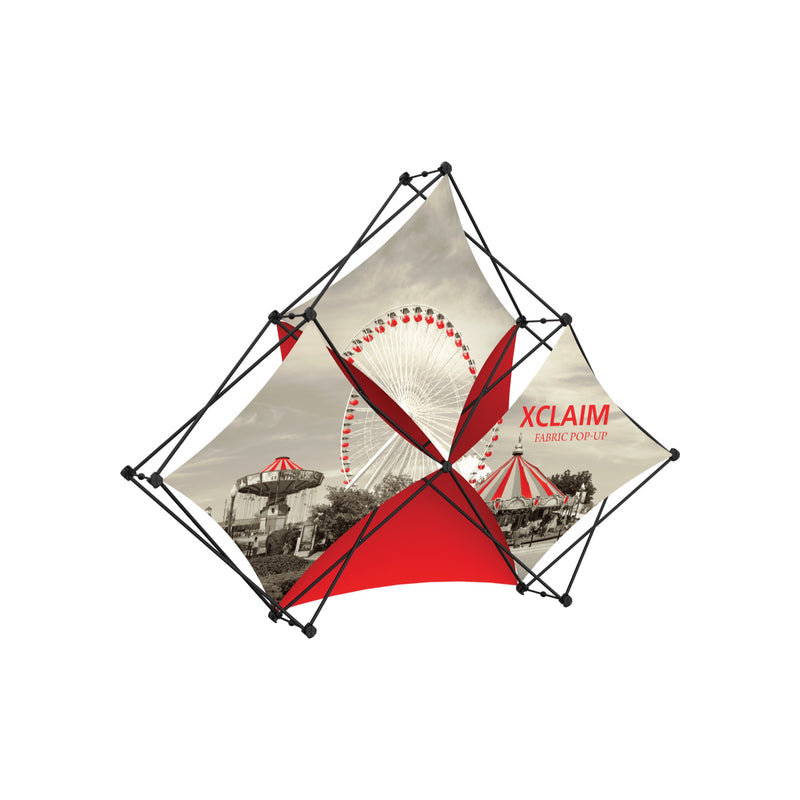 Xclaim 8ft Tabletop 3 Quad Pyramid Fabric Popup Display Kit 02