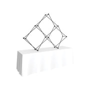 Xclaim 8ft Tabletop 3 Quad Pyramid Fabric Popup Display Kit 01