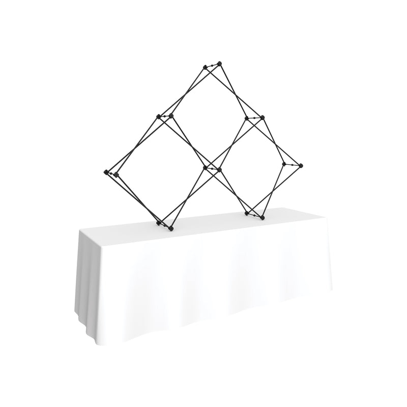 Xclaim 8ft Tabletop 3 Quad Pyramid Fabric Popup Display Kit 01
