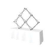 Xclaim 8ft Tabletop 3 Quad Pyramid Fabric Popup Display Kit 01