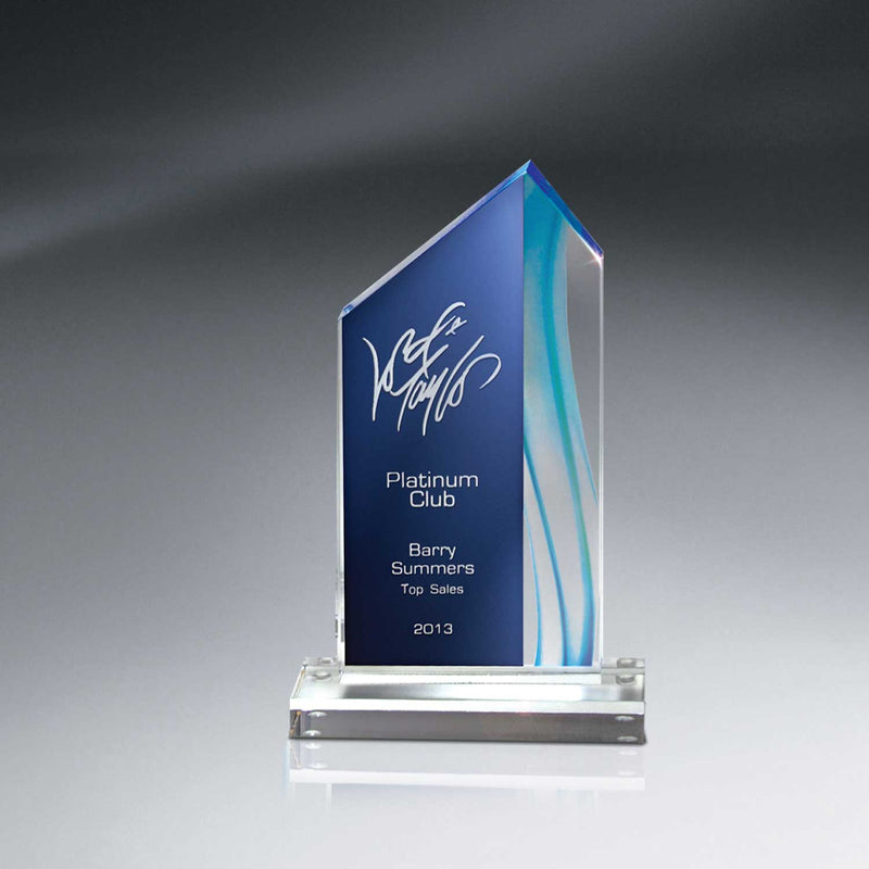 25MCDUS02A Aquus Lucite Peak Award - Small, Blue