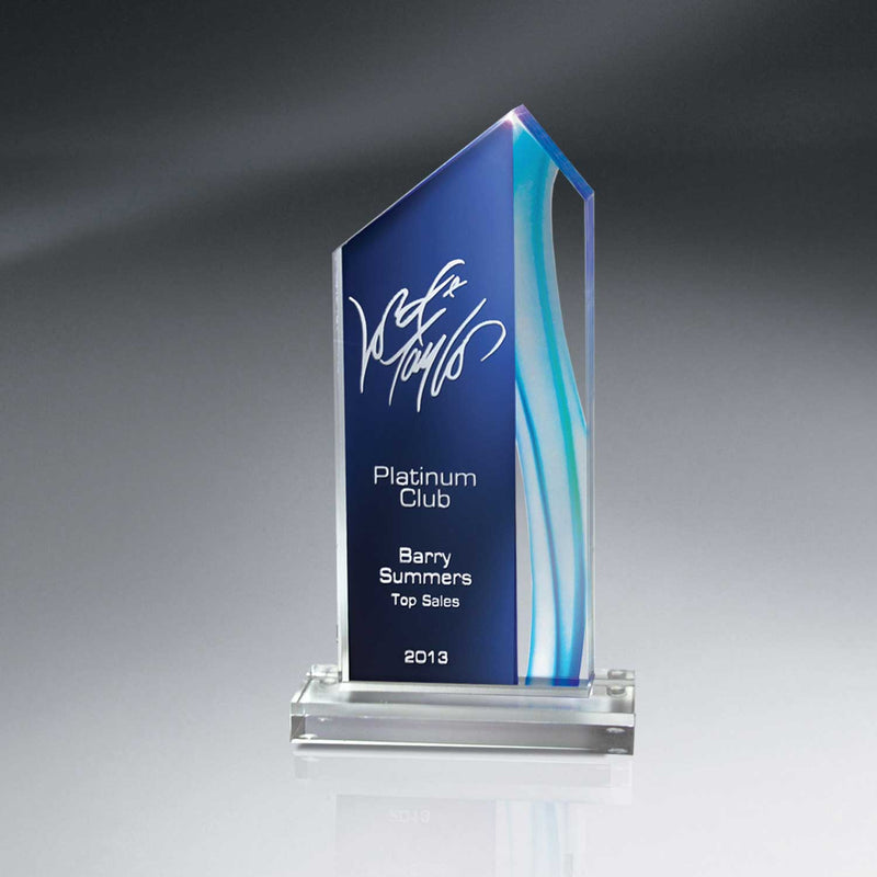 25MCDUS02B Aquus Lucite Peak Award - Medium, Blue