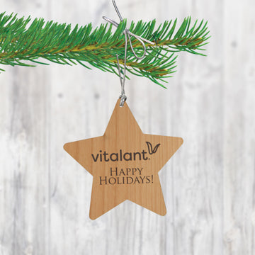 25MCM757C Alder Wood Star Christmas Ornament