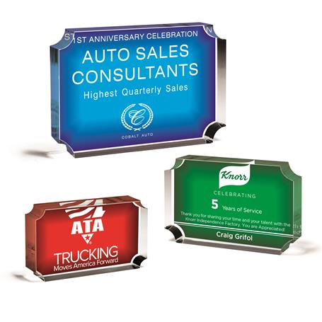 25MCD1400 Notched Corner Acrylic Paperweight