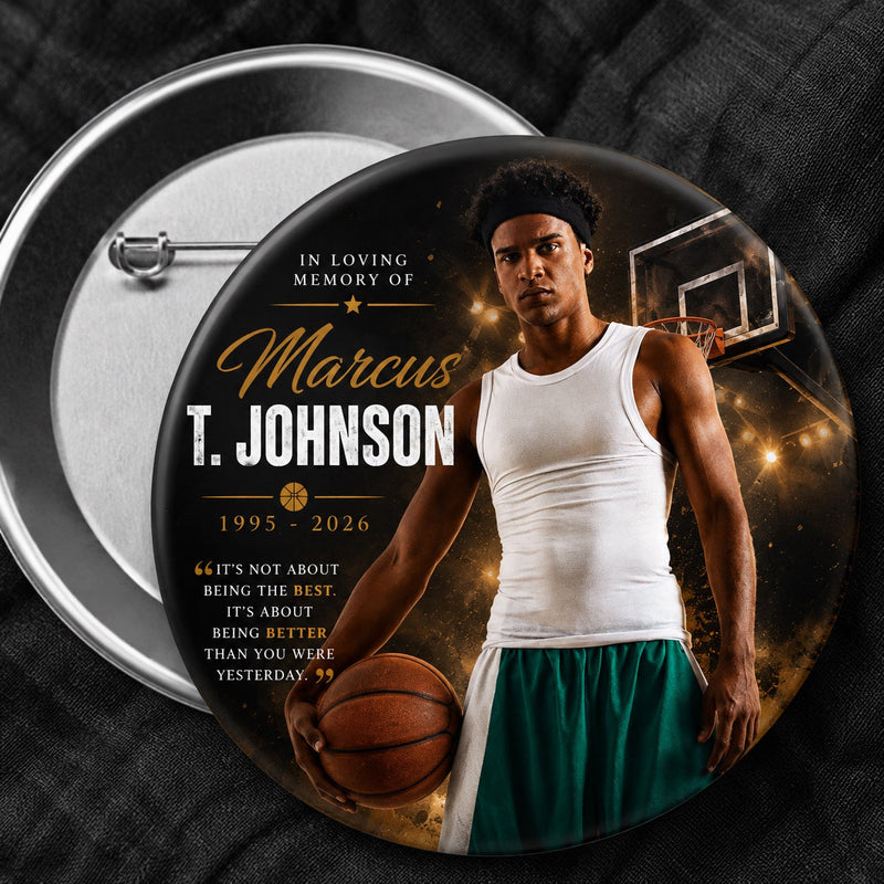 MB10 - Basketball Memorial Button