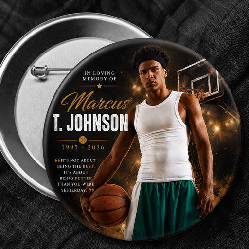 MB10 - Basketball Memorial Button