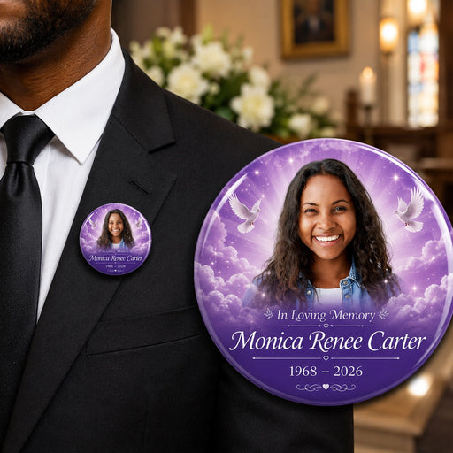 MB14 - Heaven Purple Memorial Button
