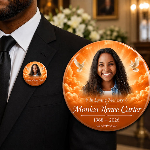 MB16 - Heaven Orange Memorial Button