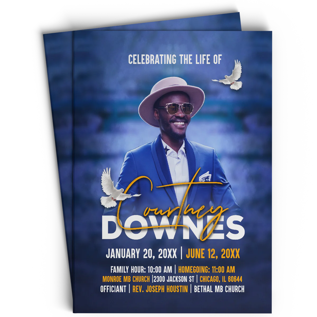 #50MP Blue Doves Memorial Program Design