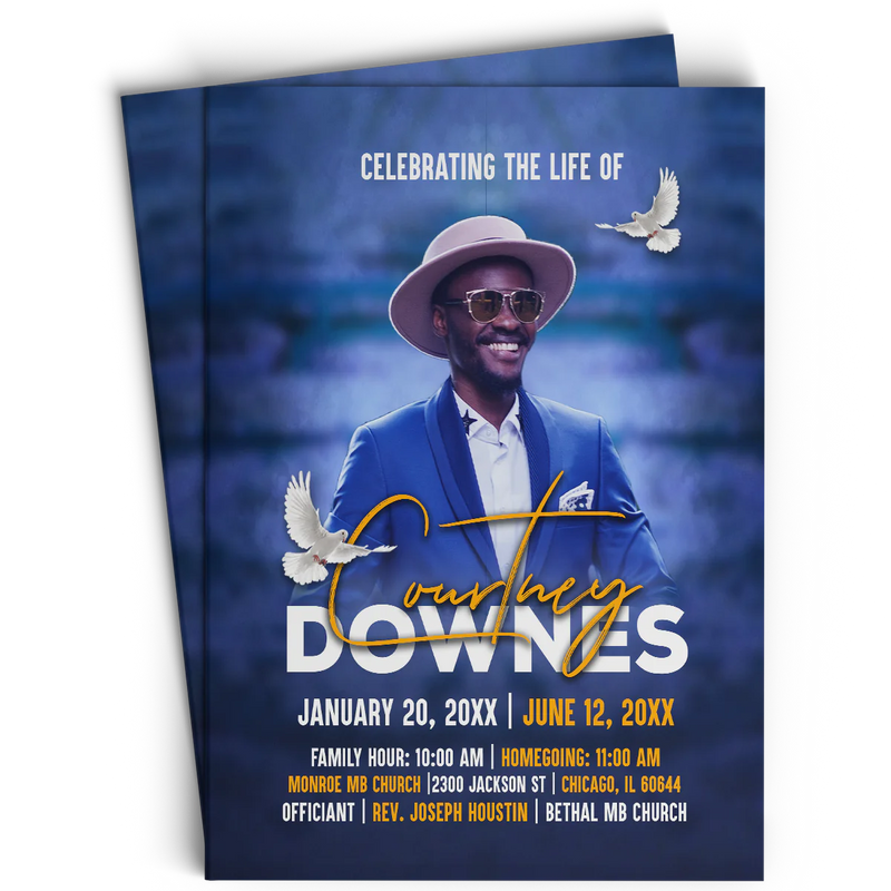 #50MP Blue Doves Memorial Program Design